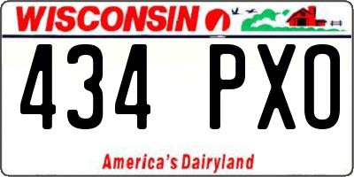 WI license plate 434PXO