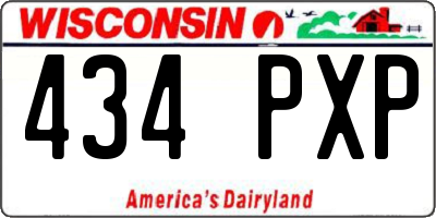 WI license plate 434PXP