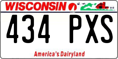 WI license plate 434PXS