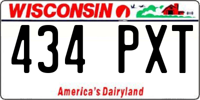 WI license plate 434PXT