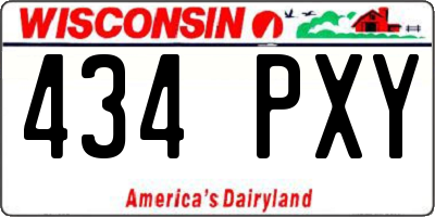 WI license plate 434PXY