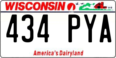 WI license plate 434PYA