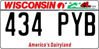 WI license plate 434PYB