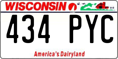 WI license plate 434PYC