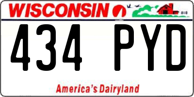 WI license plate 434PYD