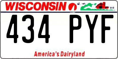 WI license plate 434PYF