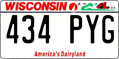 WI license plate 434PYG