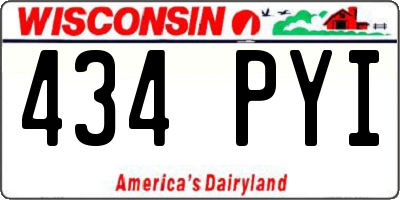 WI license plate 434PYI