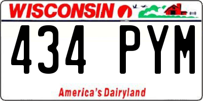 WI license plate 434PYM