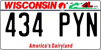 WI license plate 434PYN