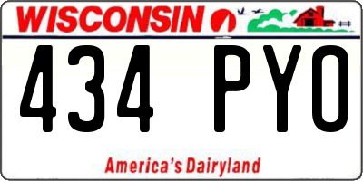 WI license plate 434PYO