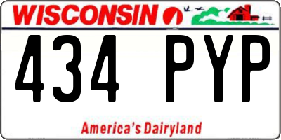 WI license plate 434PYP