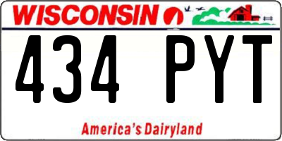 WI license plate 434PYT