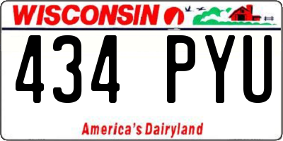 WI license plate 434PYU