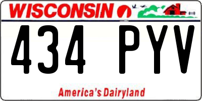 WI license plate 434PYV