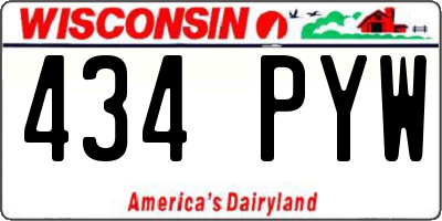 WI license plate 434PYW