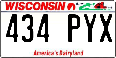 WI license plate 434PYX