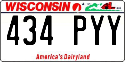 WI license plate 434PYY