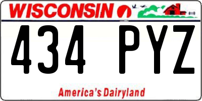 WI license plate 434PYZ