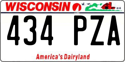 WI license plate 434PZA