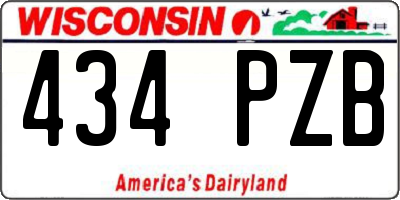 WI license plate 434PZB