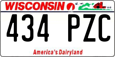 WI license plate 434PZC