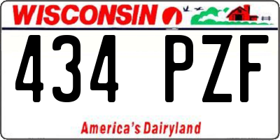 WI license plate 434PZF