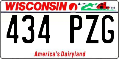WI license plate 434PZG