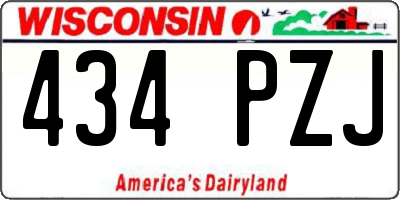 WI license plate 434PZJ