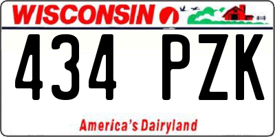 WI license plate 434PZK