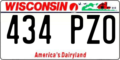 WI license plate 434PZO