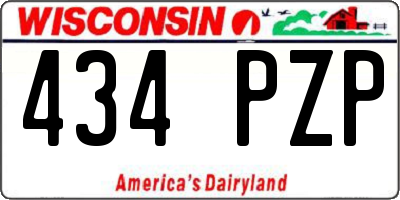 WI license plate 434PZP