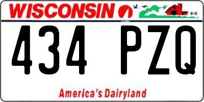 WI license plate 434PZQ