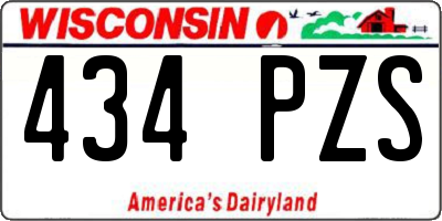 WI license plate 434PZS