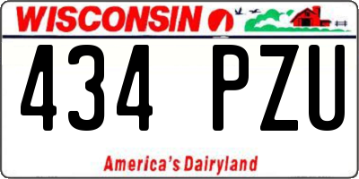 WI license plate 434PZU