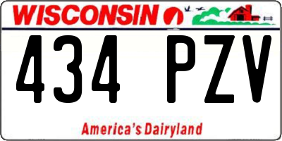 WI license plate 434PZV