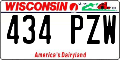 WI license plate 434PZW
