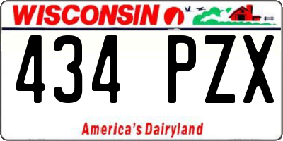WI license plate 434PZX