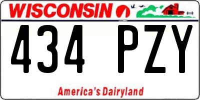 WI license plate 434PZY