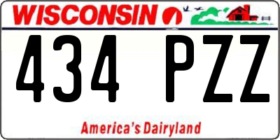 WI license plate 434PZZ