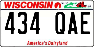 WI license plate 434QAE