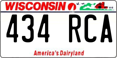 WI license plate 434RCA