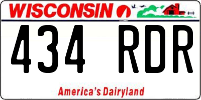 WI license plate 434RDR