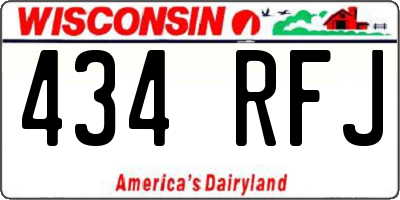 WI license plate 434RFJ