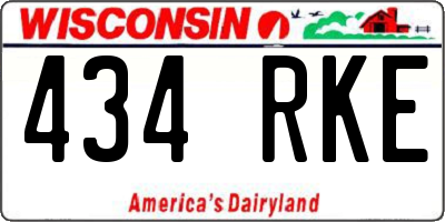 WI license plate 434RKE