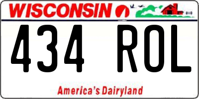 WI license plate 434ROL