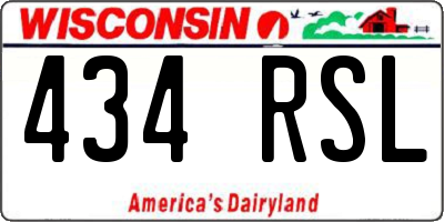 WI license plate 434RSL