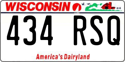 WI license plate 434RSQ