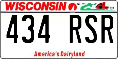 WI license plate 434RSR