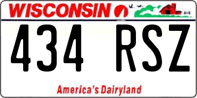 WI license plate 434RSZ